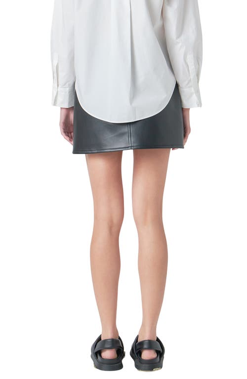 Shop Grey Lab Faux Leather Miniskirt In Black