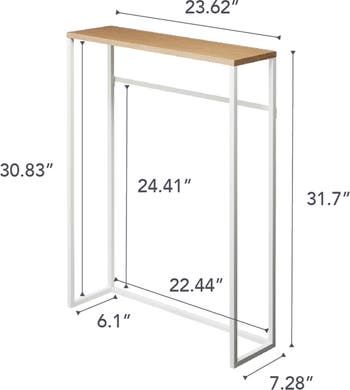 Narrow Entryway Wood Top Console Table