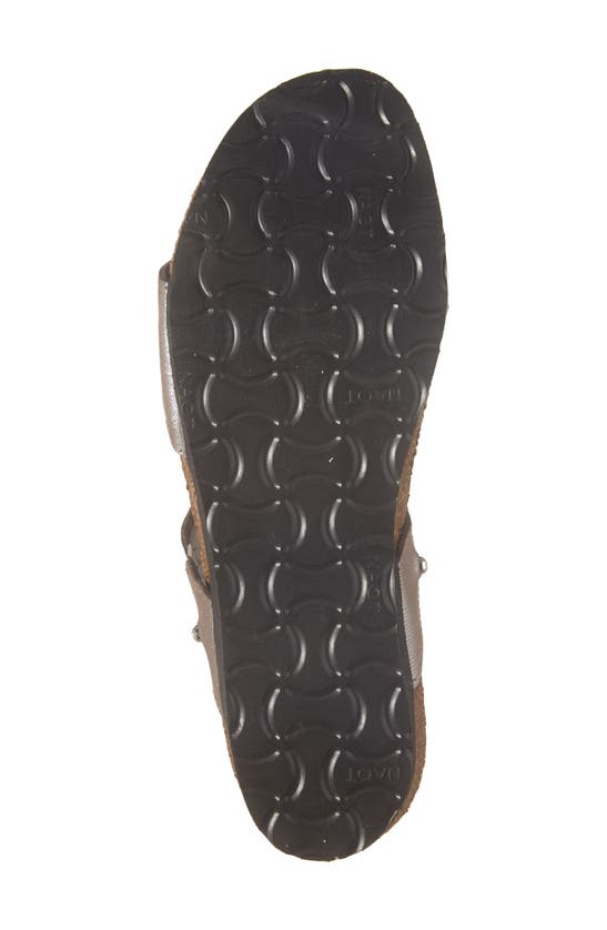 Naot 'ashley' Sandal In Silver Threads Leather