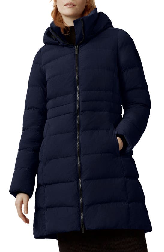 Canada Goose Aurora Hooded 750 Fill Power Down Parka In Atlantic Navy ...