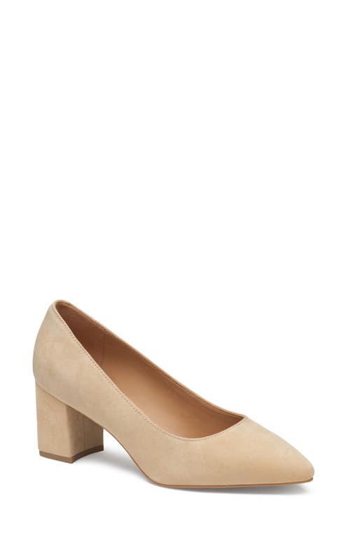 Shop Johnston & Murphy Vicki Block Heel Pump In Sand Suede