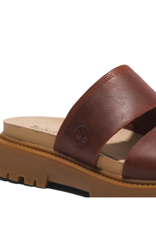 Timberland Clairemont Way Womens Leather Sliders In Dark Red Full Grain