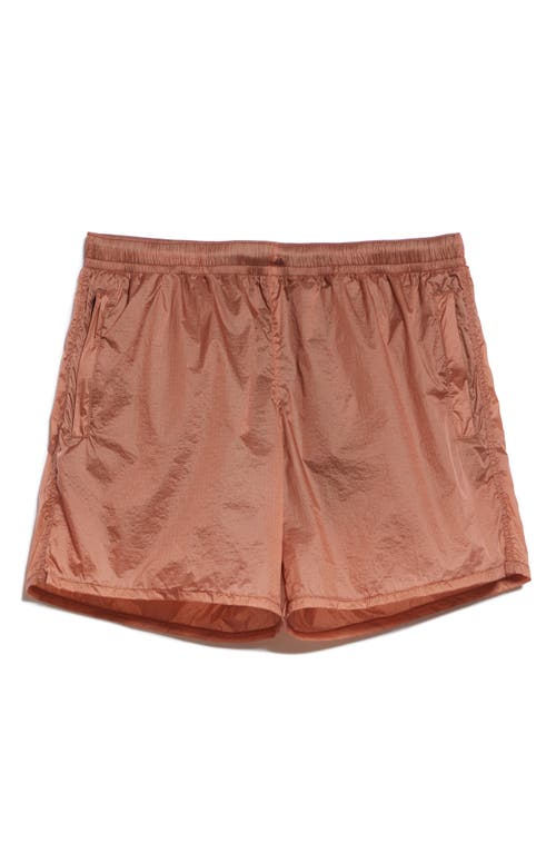 Our Legacy Drape Tech Swimming Trunks In Dust Peach Tech Chintz Ripstop