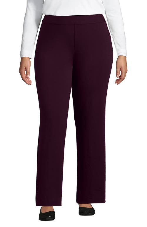 Shop Lands' End Plus Size Starfish Mid Rise Straight Leg Pants In Midnight Plum