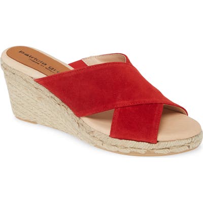 Patricia Green Annabelle Espadrille Wedge Slide Sandal, Red