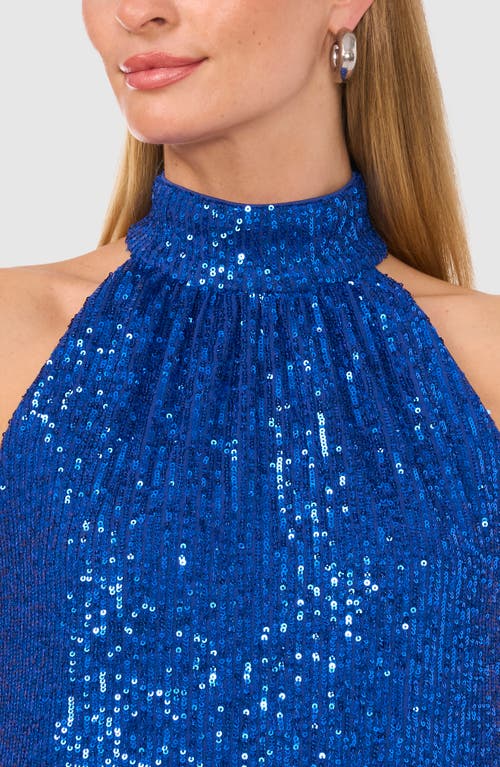 Halogenr Halogen(r) Halter Neck Sequin Top In Twilight Blue