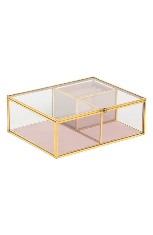 Shop Nordstrom Glass & Velvet Jewelry Box In Clear- Blush- Gold