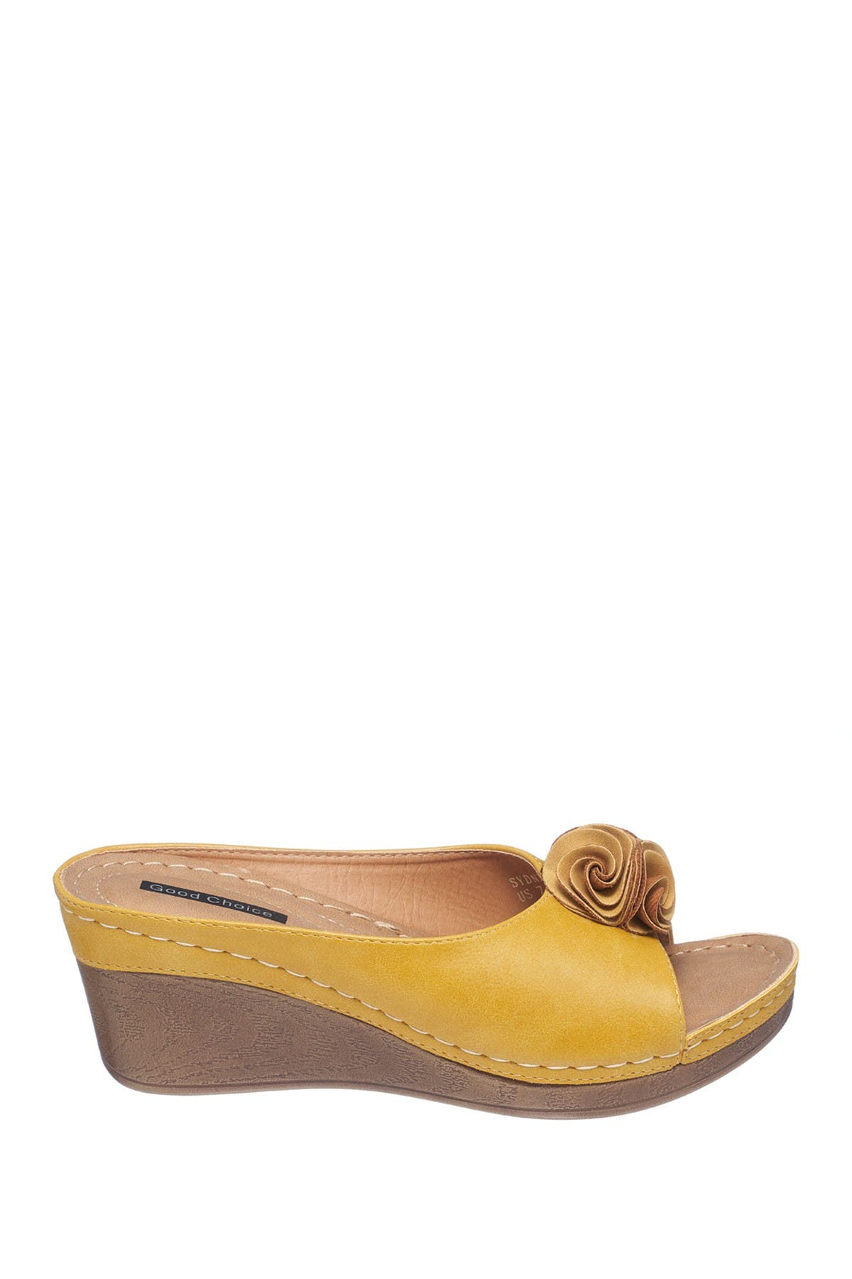 Gc Shoes Sydney Floral Platform Wedge Sandal In Yellow