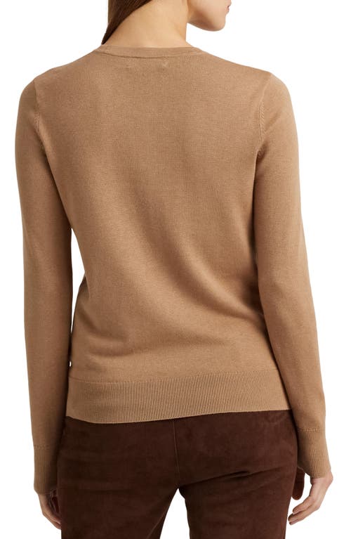 Shop Lauren Ralph Lauren Cotton Blend Sweater In Classic Camel