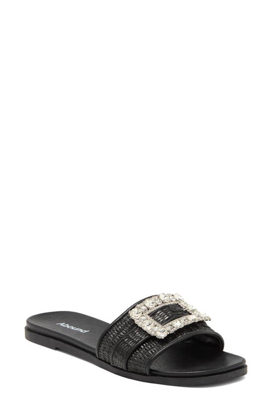 Abound Kayde Jeweled Slide Sandal In Black Raffia