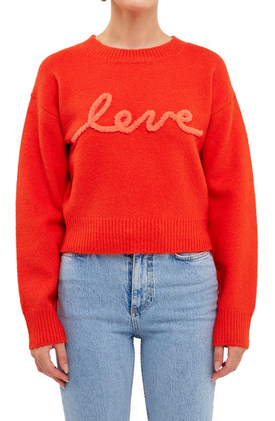 Shop Endless Rose Love Chenille Sweater In Orange