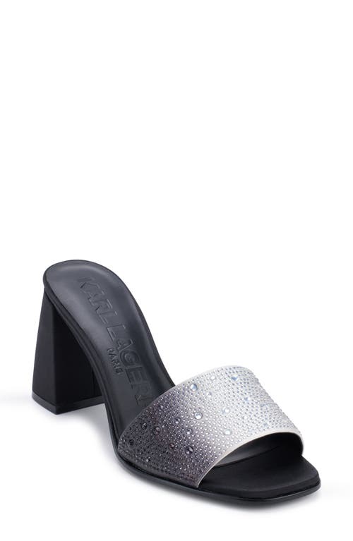 Shop Karl Lagerfeld Pera Rhinestone Slide Sandal In Black/white