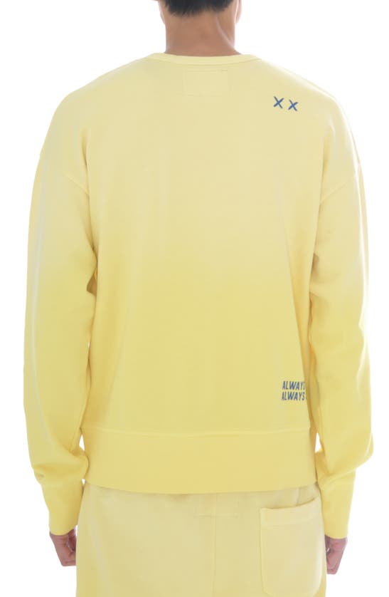 Cult Of Individuality Shimuchan Flocked Logo Graphic Sweatshirt In Vintage Yellow