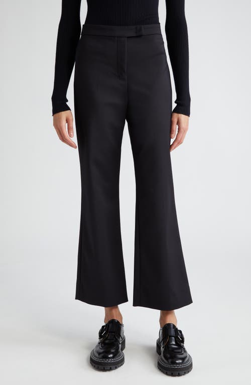 Max Mara Nepeta Stretch Virgin Wool Flare Leg Ankle Trousers Black at Nordstrom,