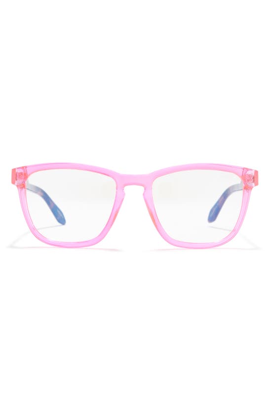 Quay Hardwire 50mm Blue Light Filtering Glasses In Neon Pink Tortoise / Clear