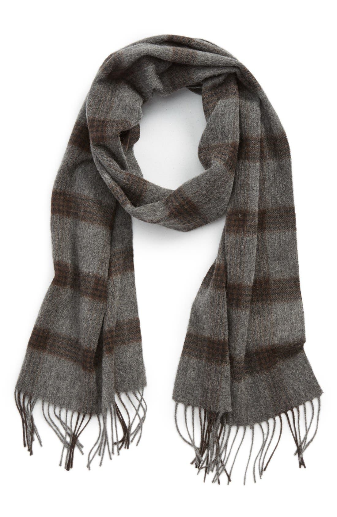Nordstrom Men's Shop Plaid Stripe Wool Scarf Nordstrom