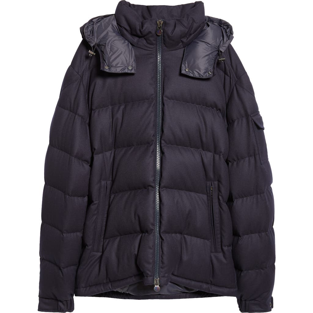 Moncler Montgenevre Virgin Wool Down Puffer Jacket In Navy