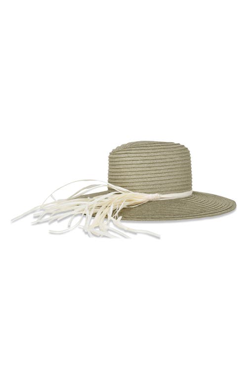 Shop Gigi Burris Millinery Norma Raffia Tassel Hemp Sun Hat In Sage