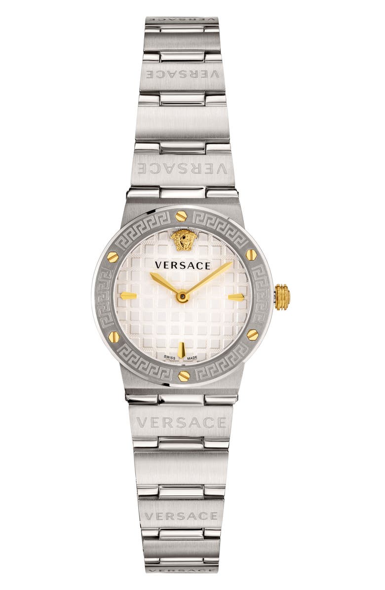 Versace Greca Logo Bracelet Watch, 27mm, Main, color, 