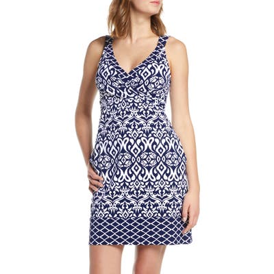 Tommy Bahama Ikat Diamond Cover-Up Dress, Blue