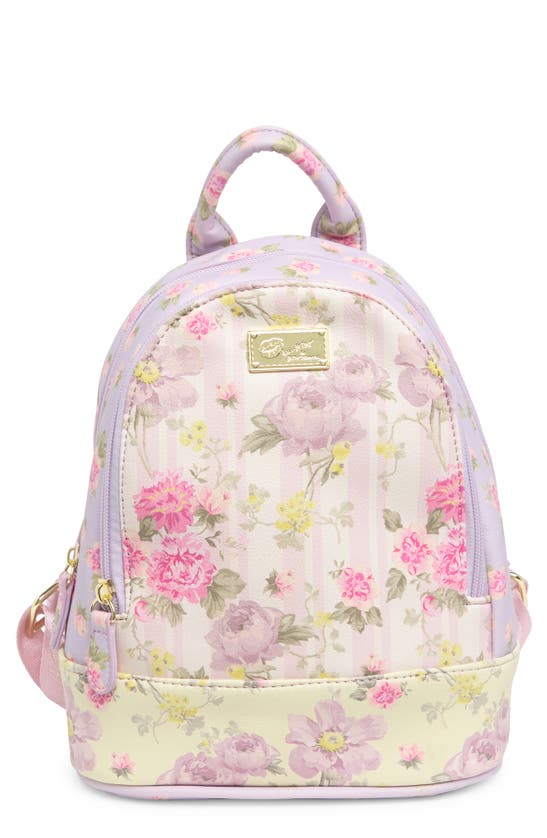 Luv Betsey By Betsey Johnson Jackie Floral Heart Quilted Double Zip Backpack In Paris Tri-floral