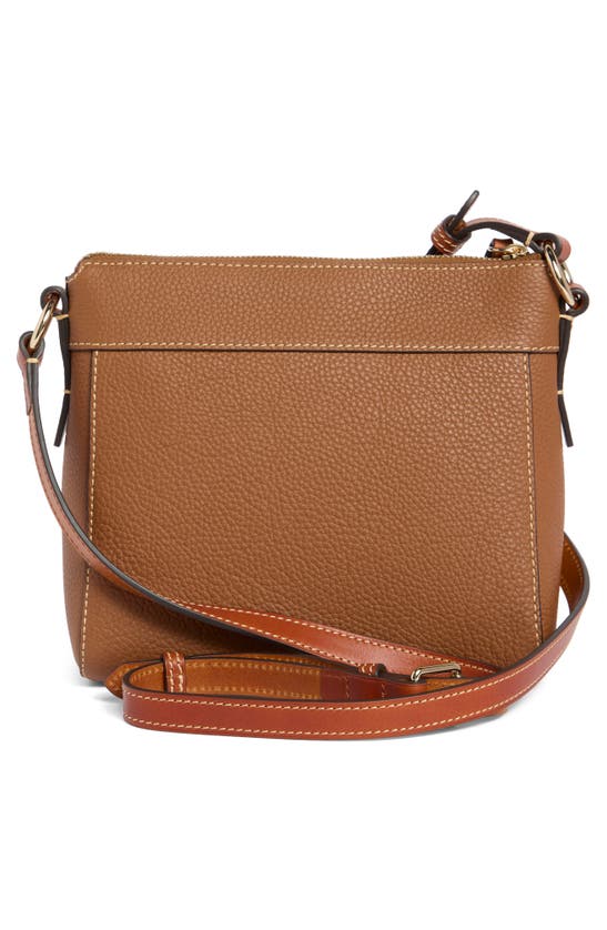 Shop Dooney & Bourke Allison Pebbled Leather Crossbody Bag In Caramel