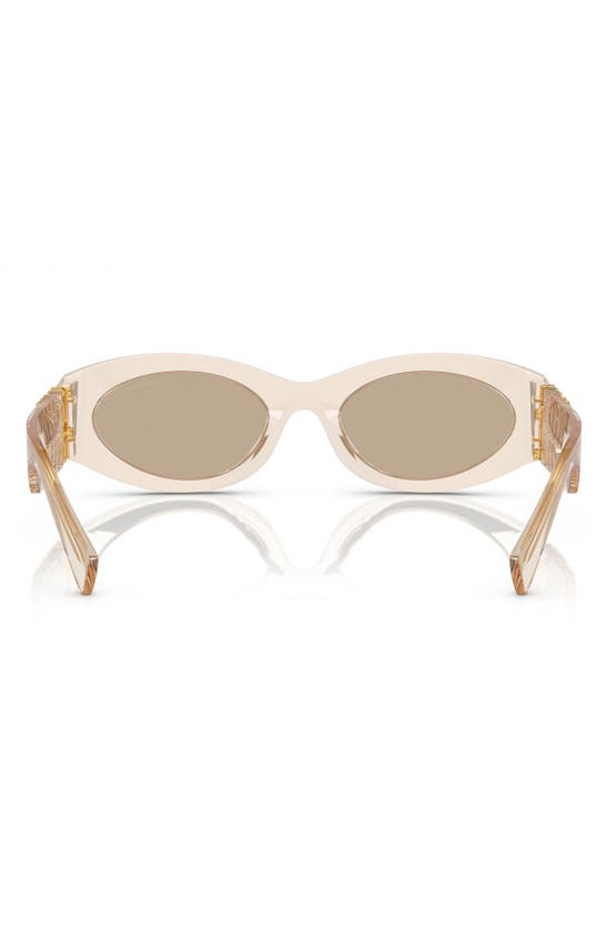 Shop Miu Miu 54mm Rectangular Sunglasse In Dark Brown
