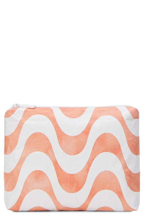 Shop Aloha Collection Small Water Resistant Tyvek® Zip Pouch In Coral Splash