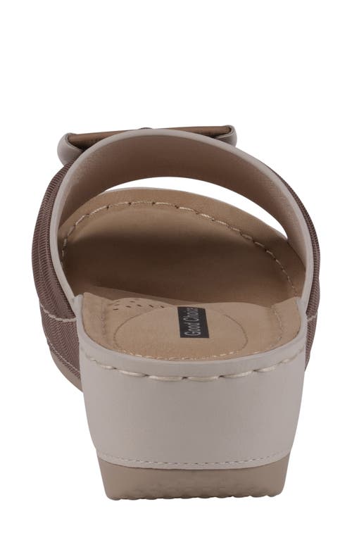 Good Choice New York Ellen Platform Wedge Slide Sandal In White