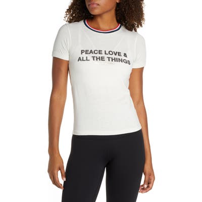 Spiritual Gangster Peace Slim Gym Tee, White