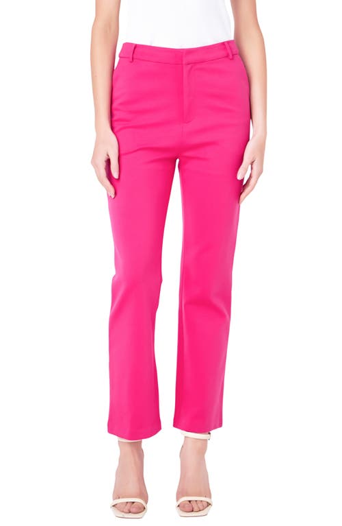 Shop English Factory High Waist Straight Leg Pants In Fuchsia