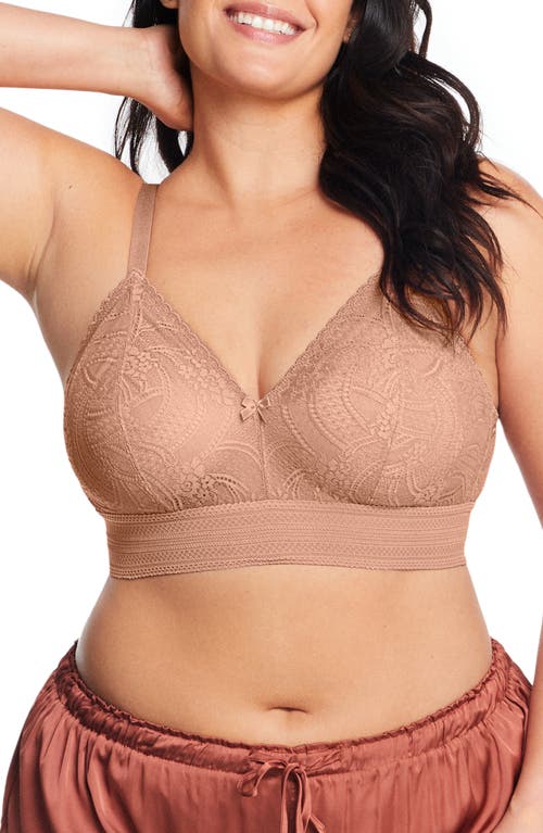 Glamorise Bramour Gramercy Luxe Lace Bralette in Cappuccino at Nordstrom, Size 36F