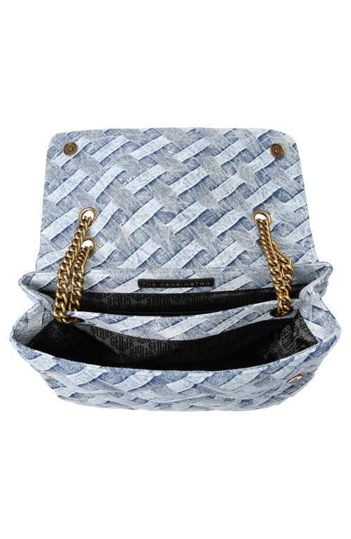 Shop Kurt Geiger London Kensington Woven Denim Bag In Navy