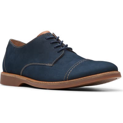 Clarks Atticus Cap Toe Oxford- Blue