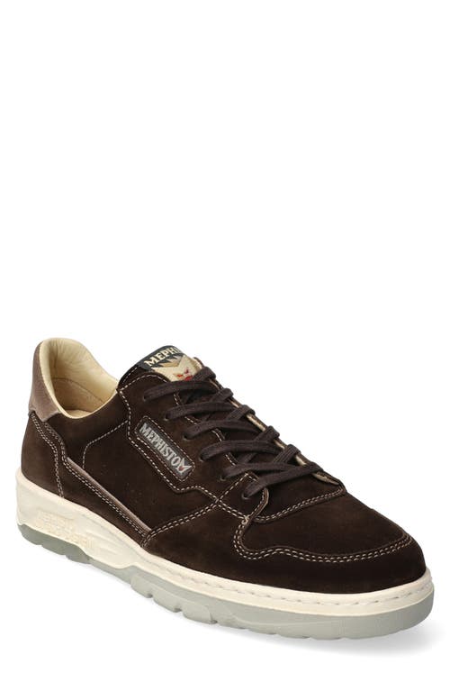 Mephisto Marius Suede Sneaker In Dark Brown