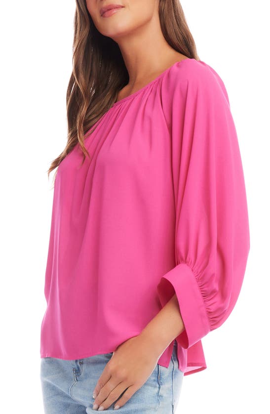 Shop Karen Kane Blouson Sleeve Top In Pink