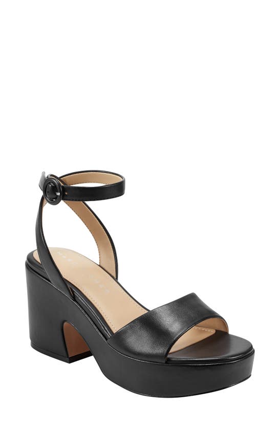 Marc Fisher Ltd Razza Platform Ankle Strap Sandal In Black 001