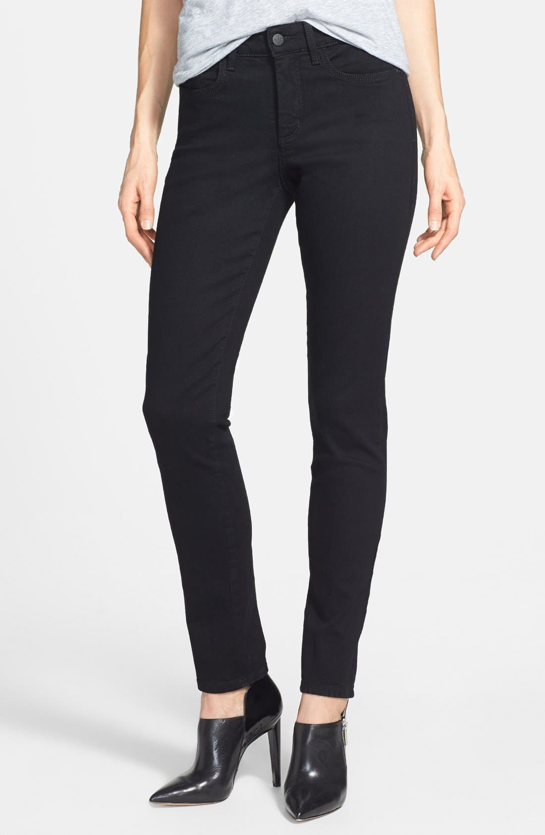 NYDJ 'Ami' Stretch Denim Skinny Jeans (Black) (Regular & Petite