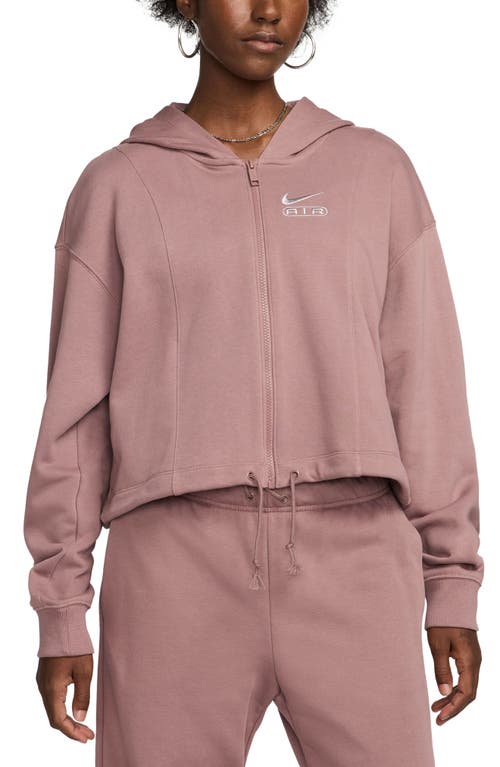 Nike Air Oversize Zip Hoodie In Smokey Mauve/platinum Violet