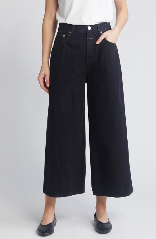 Closed Lyna Crop Wide Leg Jeans Black at Nordstrom,