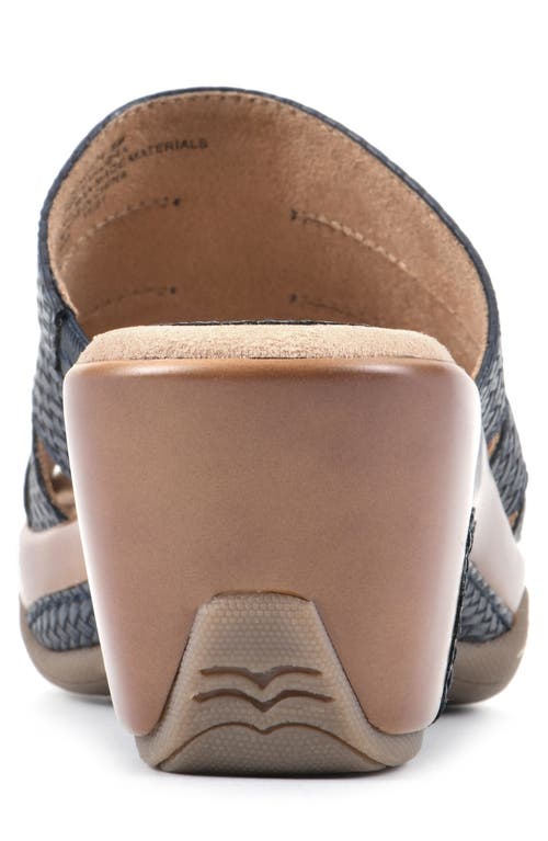 White Mountain Footwear White Mountain Valora Wedge Sandal In Navy/woven