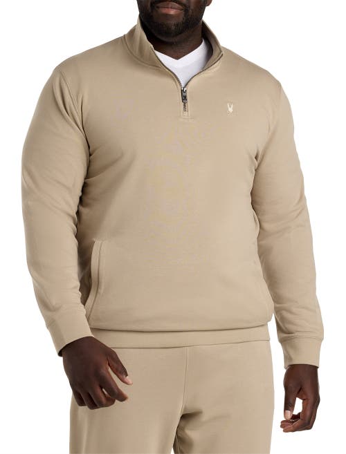 Shop Psycho Bunny Dayton Quarter-zip Sweatshirt In Stone