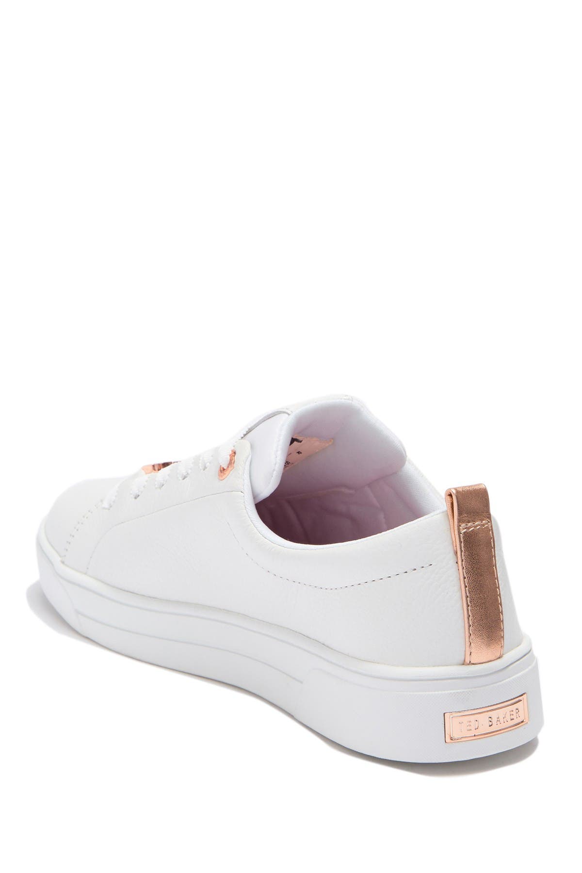 Ted Baker Gielli Laced Tennis Trainer In Open White