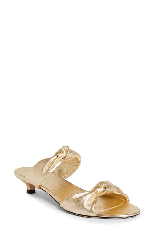 Le Monde Beryl Knot Kitten Heel Sandal in Platinum Gold 