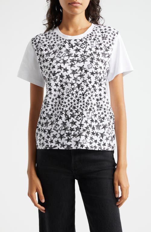 Shop Emporio Armani Star Print Cotton T-shirt In Solid White