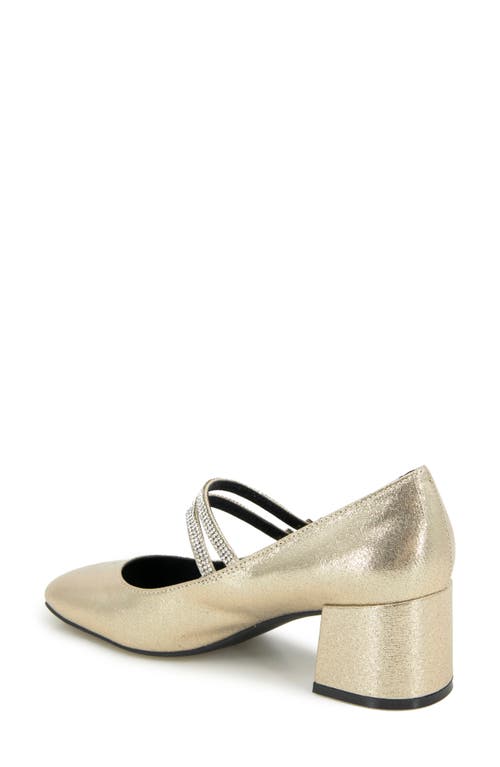 Reaction Kenneth Cole Leeann Mary Jane Pump In Soft Gold Fabric