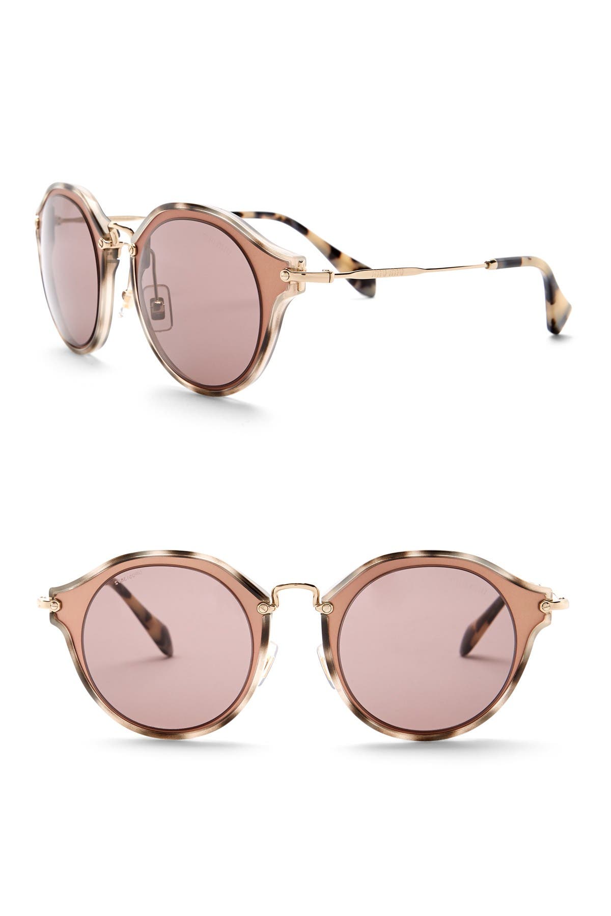 MIU MIU MATTE PINK 49mm Acetate Frame Sunglasses Miu Miu MU 09WS Sunglasses 18C5S0 Pink - eye-oo.com main image 2