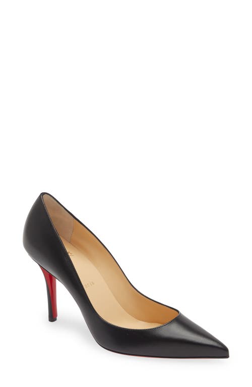 Christian Louboutin Apostrophy Pointy Toe Leather Pump Black at Nordstrom,