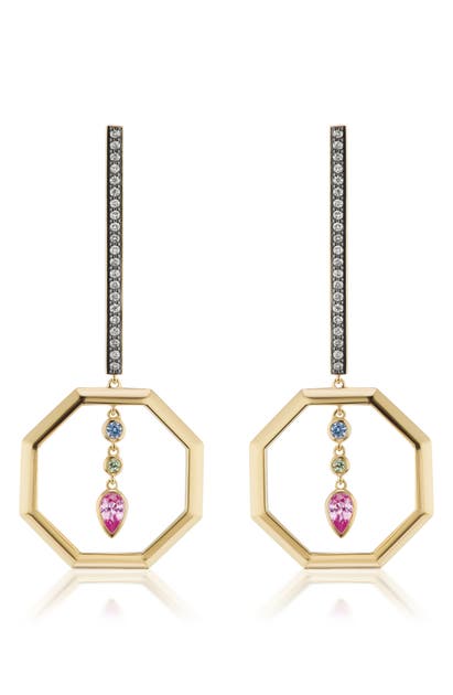 SORELLINA OCATGON PAVE STICK EARRINGS,OT427
