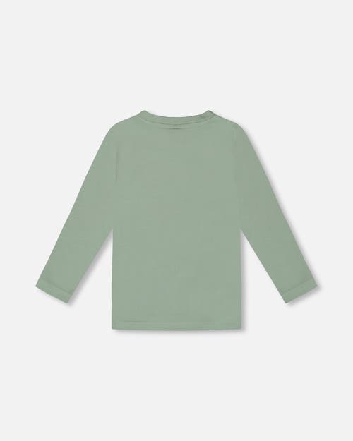 Shop Deux Par Deux Boy's T-shirt With Print Sage In Jadeite